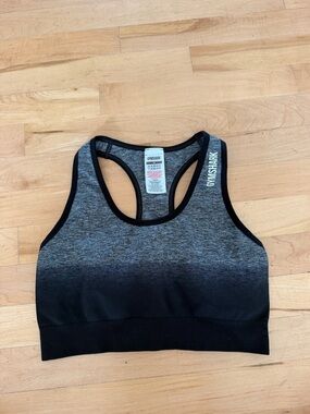 Gymshark Ombre Black & Gray Seamless Racerback Sports Bra